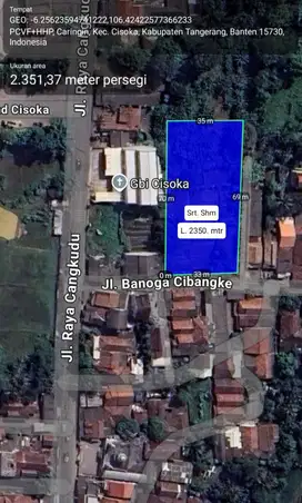 Dijual Tanah Kavling Cisoka Tangerang 1,9 Jt per meter Daerah Industri