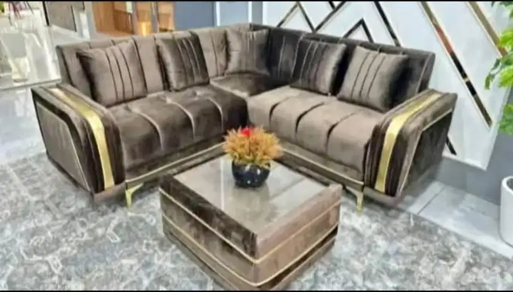 Sofa Premium Nirwana 2 2 Sudut+ Meja tamu atas Kaca