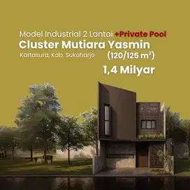 Rumah Industrial 2 Lantai dengan Private Pool di Cluster Mutiara Yasmi