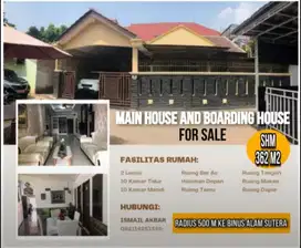 Rumah Induk Plus Ada Kosan 7 Pintu Dekat Kampus Binus Alam Sutera