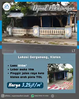 Tanah Pekarangan Pinggir Jalan Raya Klaten