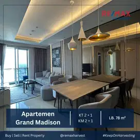 DIJUAL RUGI APARTEMEN GRAND MADISON 2+1BR FULL FURNISHED CANTIK JAKBAR