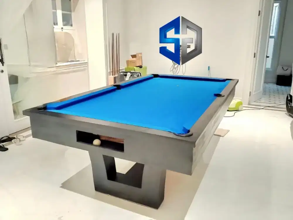 Billiard Table uk.8feet Bola besar Full kayu jati solid free penutup