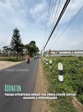 Tanah strategis dekat exit tol pakis harga murah cocok untuk gudang
