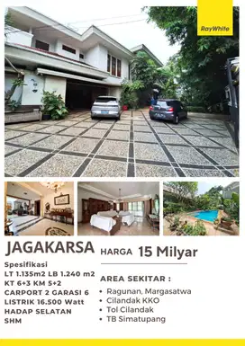 Di jual rumah luas dan asri di jagakrsa jakarta selatan