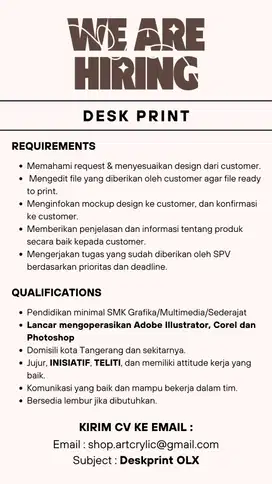 DESK PRINT / GRAPHIC DESIGNER DRAFTER