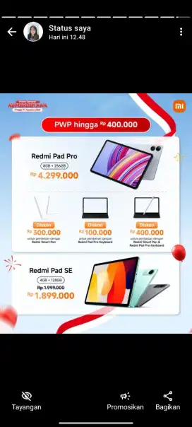 Xiaomi Pad 7 Pro 12/512 Masih Segel Garansi Resmi