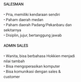 Sales & Admin Sales