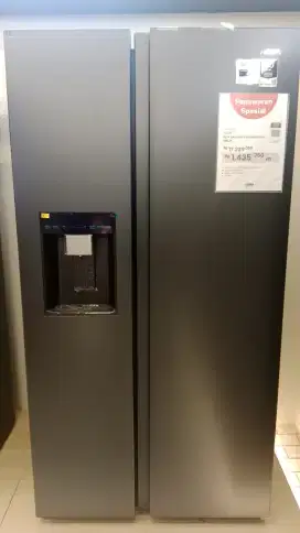 Aqua 618 Ltr Kulkas 2 Pintu Side By Side Aqr-cse696rsv(sl) - Abu-abu