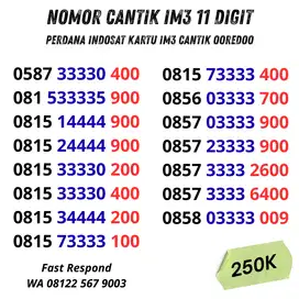 NOMOR CANTIK IM3 11 digit PERDANA INDOSAT KARTU IM3 CANTIK OOREDOO