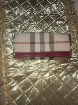 Dompet kulit Burberry Merah Maroon
