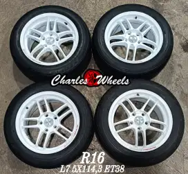 Jual velg + ban cp035 r16 5x114,3 white ertiga grandmax innova dll