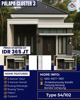 RUMAH CLUSTER MURAH LOKASI STRATEGIS