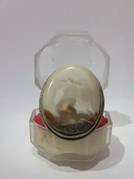 Cincin Batu Akik Lawasan Motif Unik