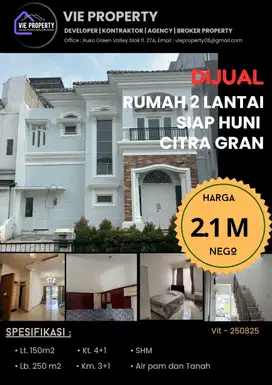 Rumah siap huni citra gran cibubur hanya 7 menit ke tol