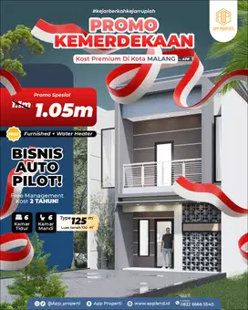 Rumah Kost Premium 6 Kamar Siap Bangun Dekat Kampus UMM