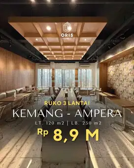 Kemang Ampera Ruko 3 Lantai Rooftop Full Furnished Area Komersil