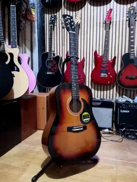 Gitar akustik jumbo tanam besi free tas