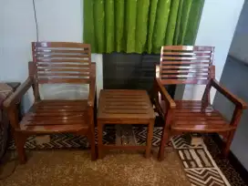 Mejakursi teras kayu jati