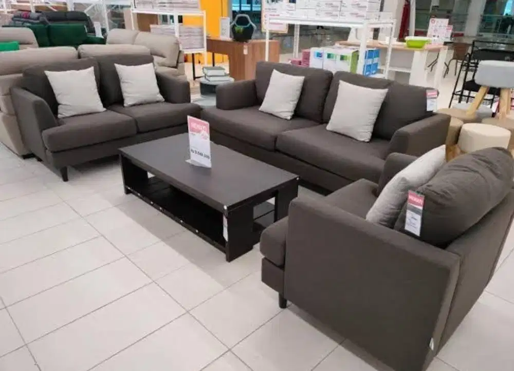 Leona Sofa 1S+2S+3S Set Brown
