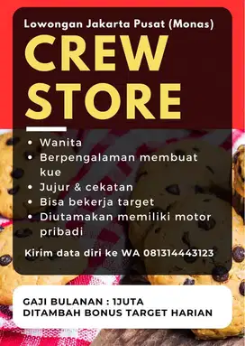 Lowongan Crew Kedai Roti