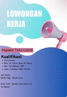 Di cari pegawai toko listrik