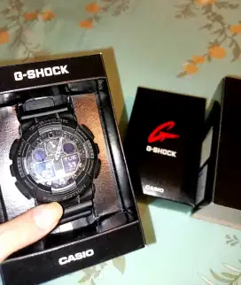 Jam Tangan Pria CASIO G-SHOCK GA 100 ORIGINAL 100% Black Hitam Baru !!