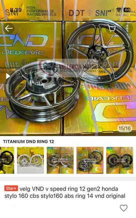 Velg dnd Titanium ring 12
