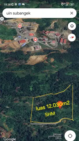 Tanah dekat UIN sei banget dijual cepat