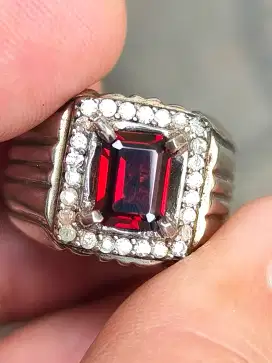 CINCIN batu GARNET PYROPE 1.67 CARAT RING PERAK MEMO CGL