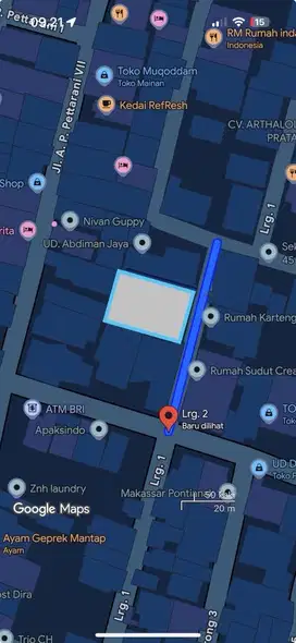DIJUAL MURAH TANAH 600 METER JALAN AP PETTARANI