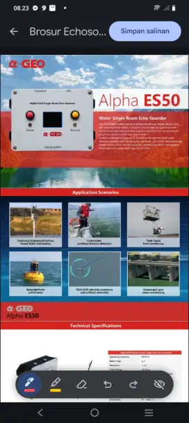 single beam echo sounder es50 alpha
