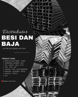 Jual besi beton, wiremesh, holow, pipa, cnp, unp siap kirim