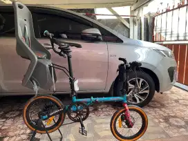 Dijual Sepeda Lipat Element Troy 8 Speed + Polisport Boncengan Anak
