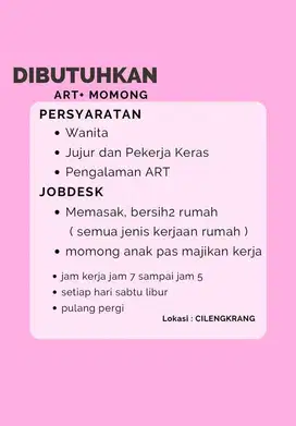 DIBUTUHKAN ART + MOMONG