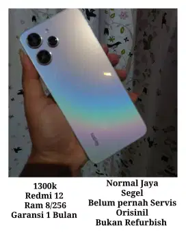 Redmi 12 8/256 orisinil segel bkn servisan dijamin ORI bknn refurbish