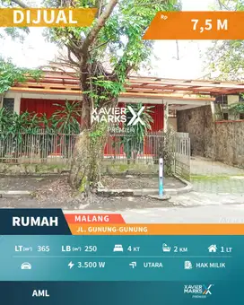 Dijual Rumah Strategis Kawasan Tenang di Jl Gunung-gunung Malang