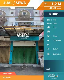 Dijual Ruko Kawasan Ramai di Raya Gadang Malang
