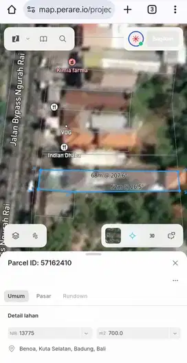 Tanah Komersial Bypass Nusa Dua Dekat Tol dan BTDC