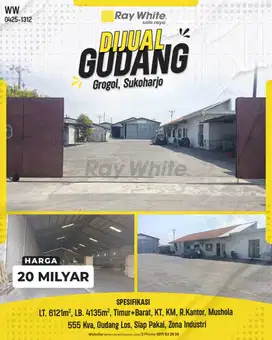 Gudang Luas Zona Industri di Grogol, Sukoharjo