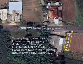 Tanah pinggir jalan raya cocok buat toko