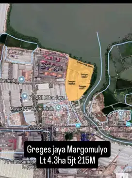 DIJUAL TANAH PERGUDANGAN DAN INDUSTRI GREGES JAYA