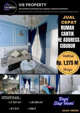 TURUN HARGA  JUAL DIBAWAH PASARAN, RUMAH CANTIK DI ADDRESS CIBUBUR