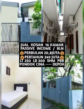 JUAL KOST KOSAN 16 KAMAR DI PONDOK CINA BEJI DEKAT UI KOTA DEPOK
