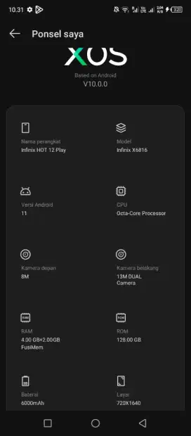 Infinix hot 12 play ram 4/128GB