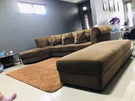 Sofa bed bentuk U Besar Jumbo Mewah Bekas