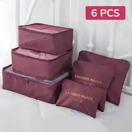 Tas Travel Bag Laundry Organizer Packing Cubes Multi Size 6 PCS