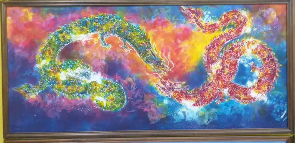 LUKISAN BATIK TULIS THE KINGS DRAGON (100% NEW ORIGINAL)