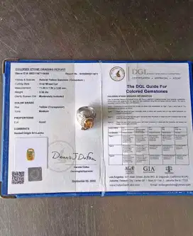 batu cincin yellow safir + sertifikat