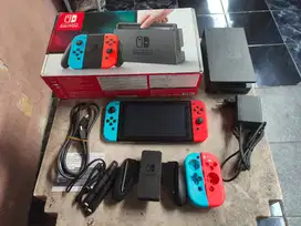 Nintendo Switch v1 Neon Red Blue Fullset 37